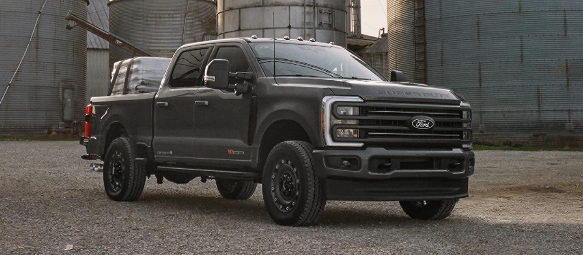 2027 Ford Super Duty® F-350® XLT model with the Super Duty Carhartt® Package parked on a construction site