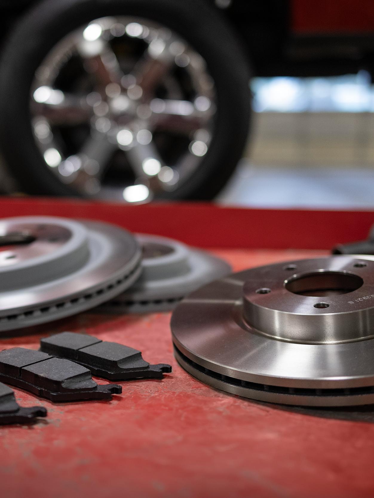Motorcraft parts on a table top