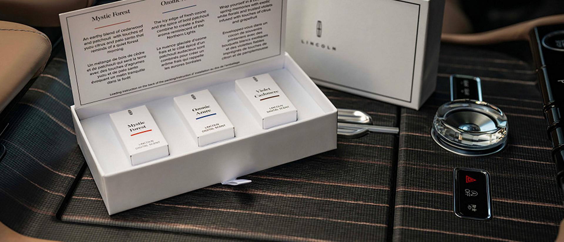 The different Digital scent cartridges shown