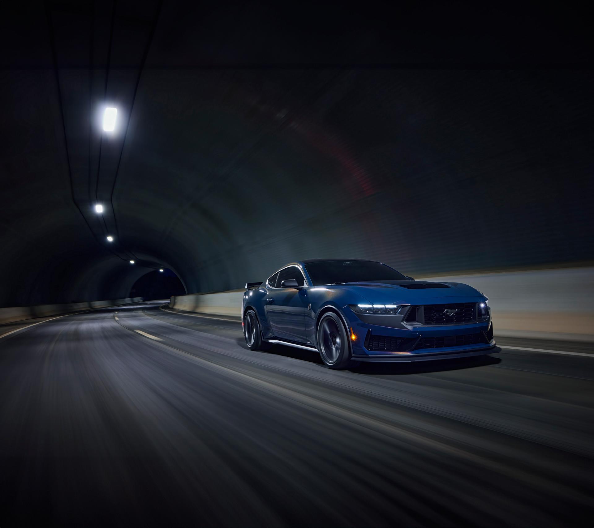 2026 Ford Mustang Dark Horse® Fastback being driven in a tunnel