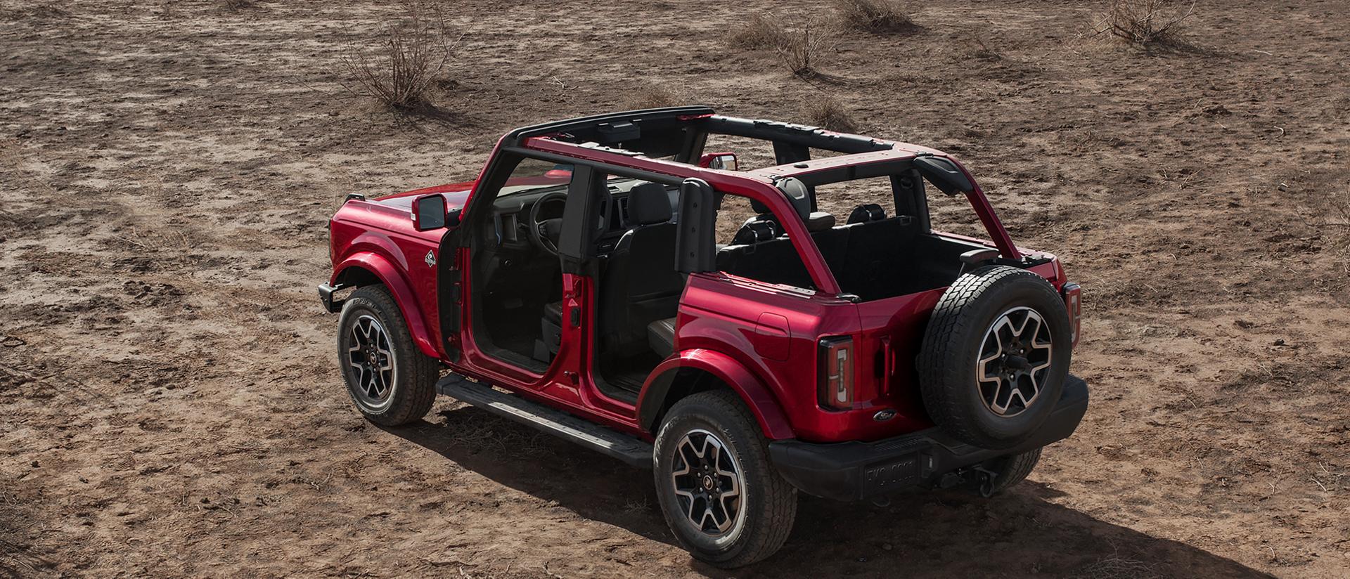 A 2026 Ford Bronco® SUV with the doors removed