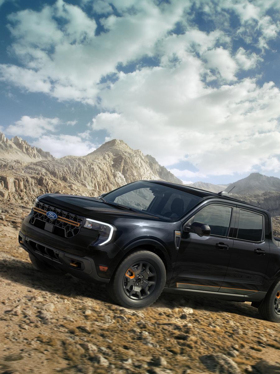 2026 Ford Maverick® Tremor® model being driven up a rocky mountain side