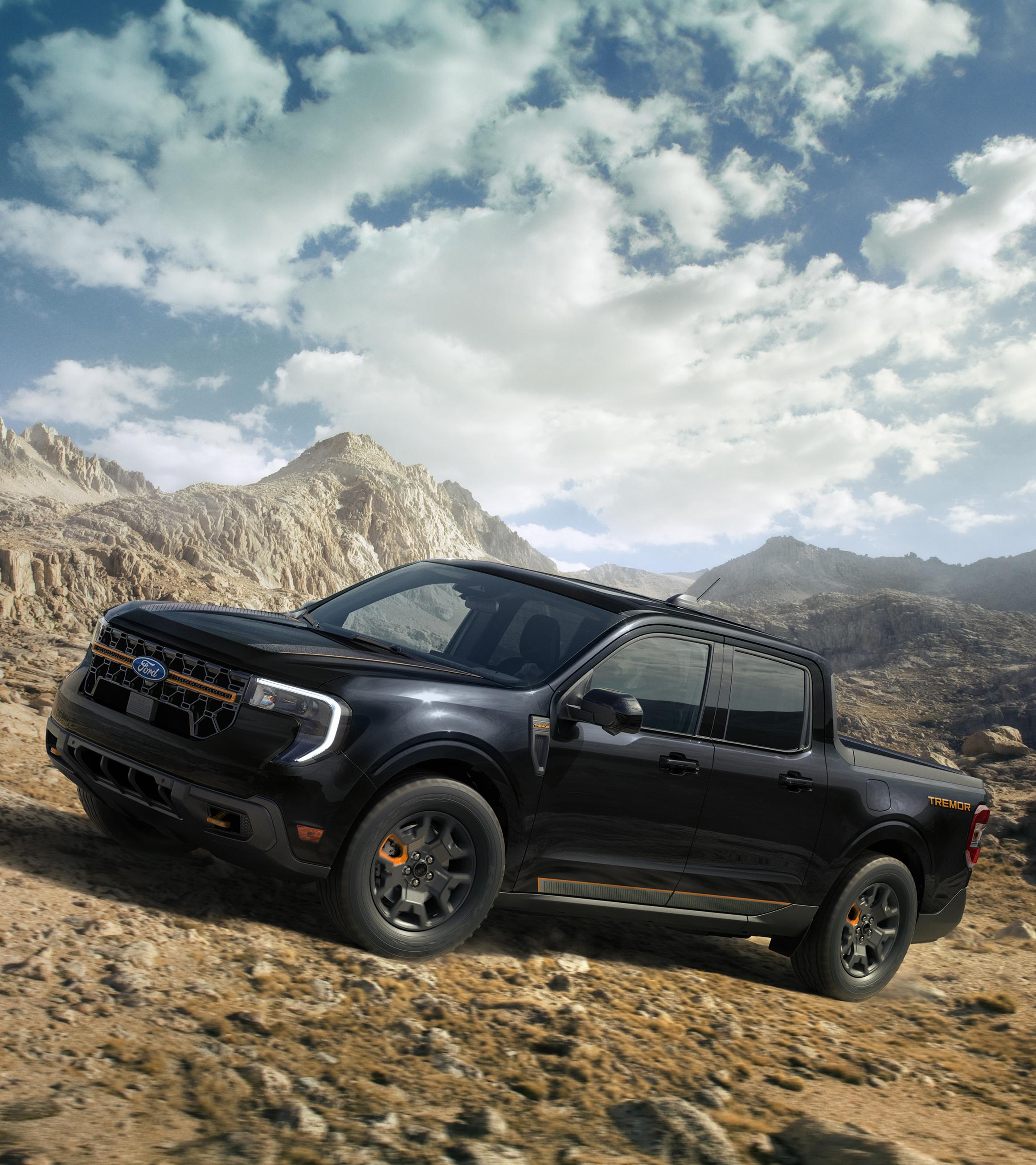 2026 Ford Maverick® Tremor® model being driven up a rocky mountain side