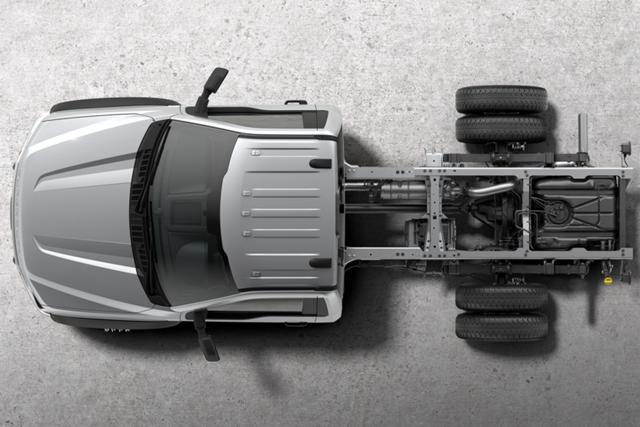 Overhead picture of 2025 Ford Super Duty® Chassis Cab showing the frame