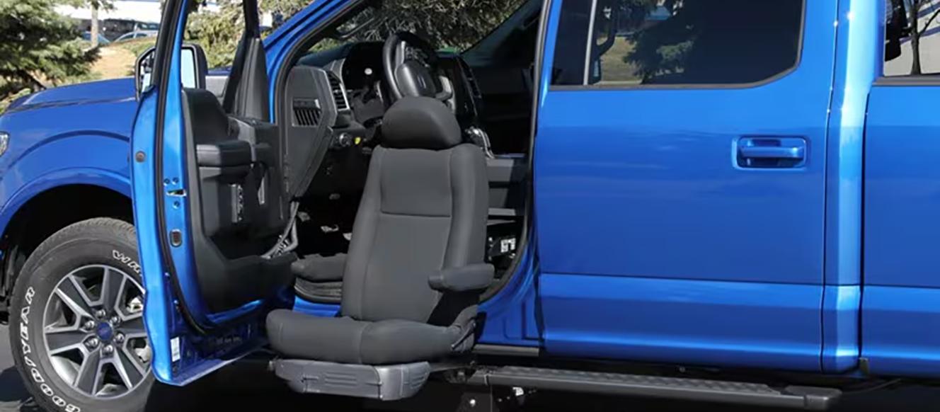 Power assist seat in a Ford truck