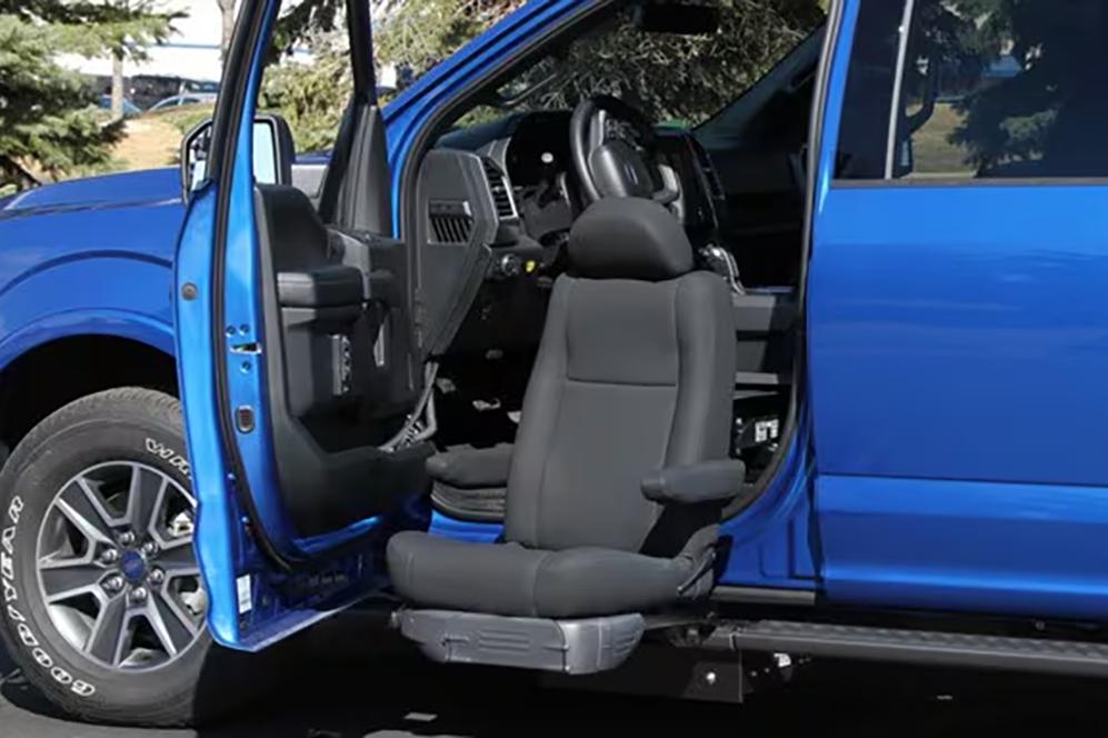 Power assist seat in a Ford truck