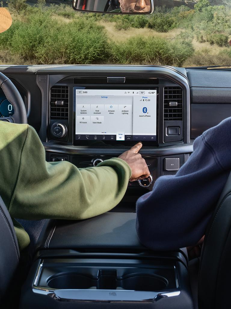 Close-up of the 12-inch center display screen