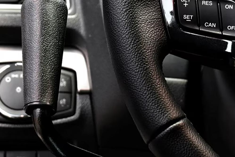 Hand control in an accessible Ford van